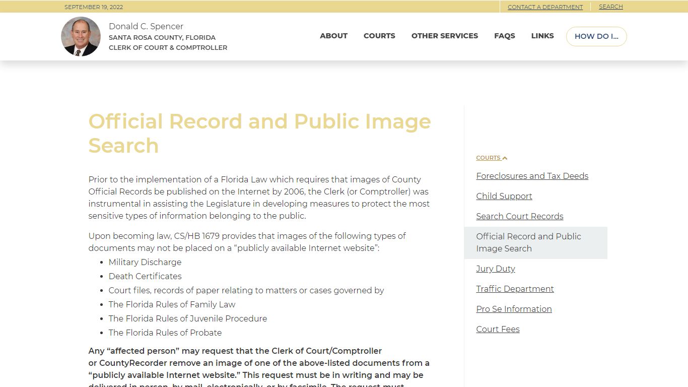 Official Record and Public Image Search - Santa Rosa County, FL Clerk ...